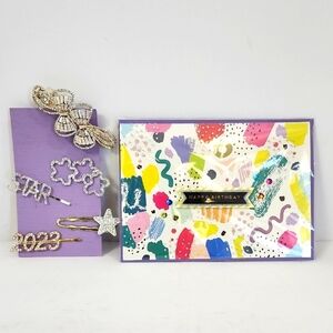 Birthday Card + Set of 5x (five) Decorative Hair Clip Burgoyne KJS Industries